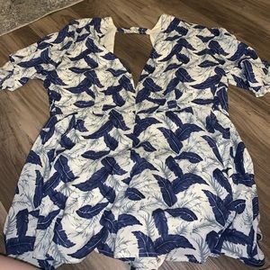 Open back feather romper